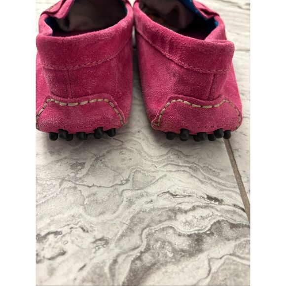 Manolo Blahnik Hot Pink & Blue Suede Driving Loafers, $995 Sz 38 - Picture 3 of 5